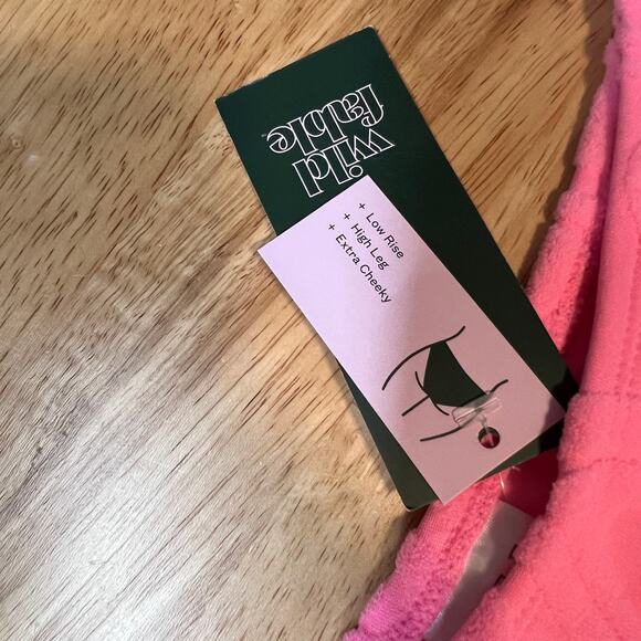 Wild Fable Women's Pink Terry Wavy Textured Bikini Bottom - Size XL - NWT - Picture 6 of 9